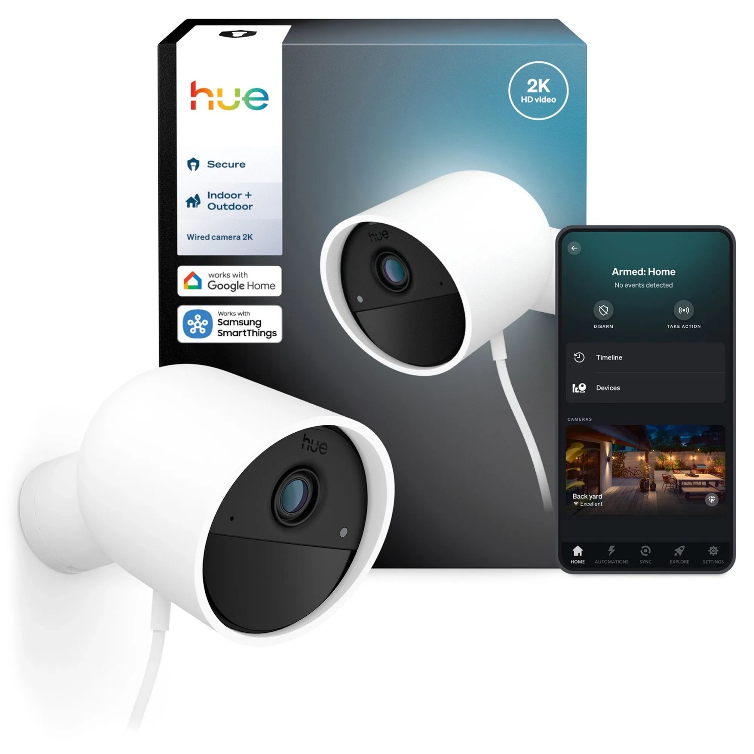 Philips Hue Kamera Secure 2K Kabelgebunden Weiß