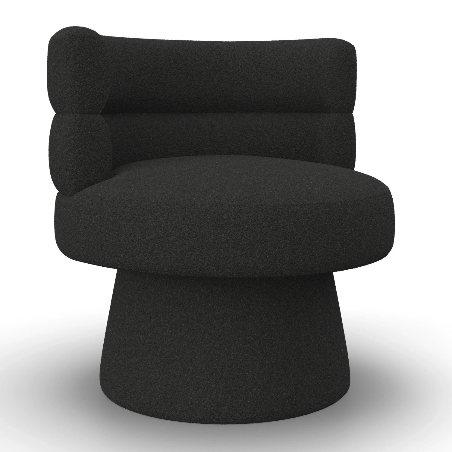 Bessagi Home Stuhl Julina Schwarz Bouclé Gepolstert