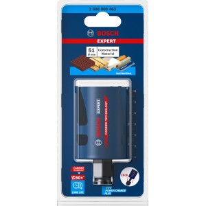 Bosch Expert Lochsäge Construction Material, Ø 51mm, für saubere Löcher in robusten Baumaterialien.