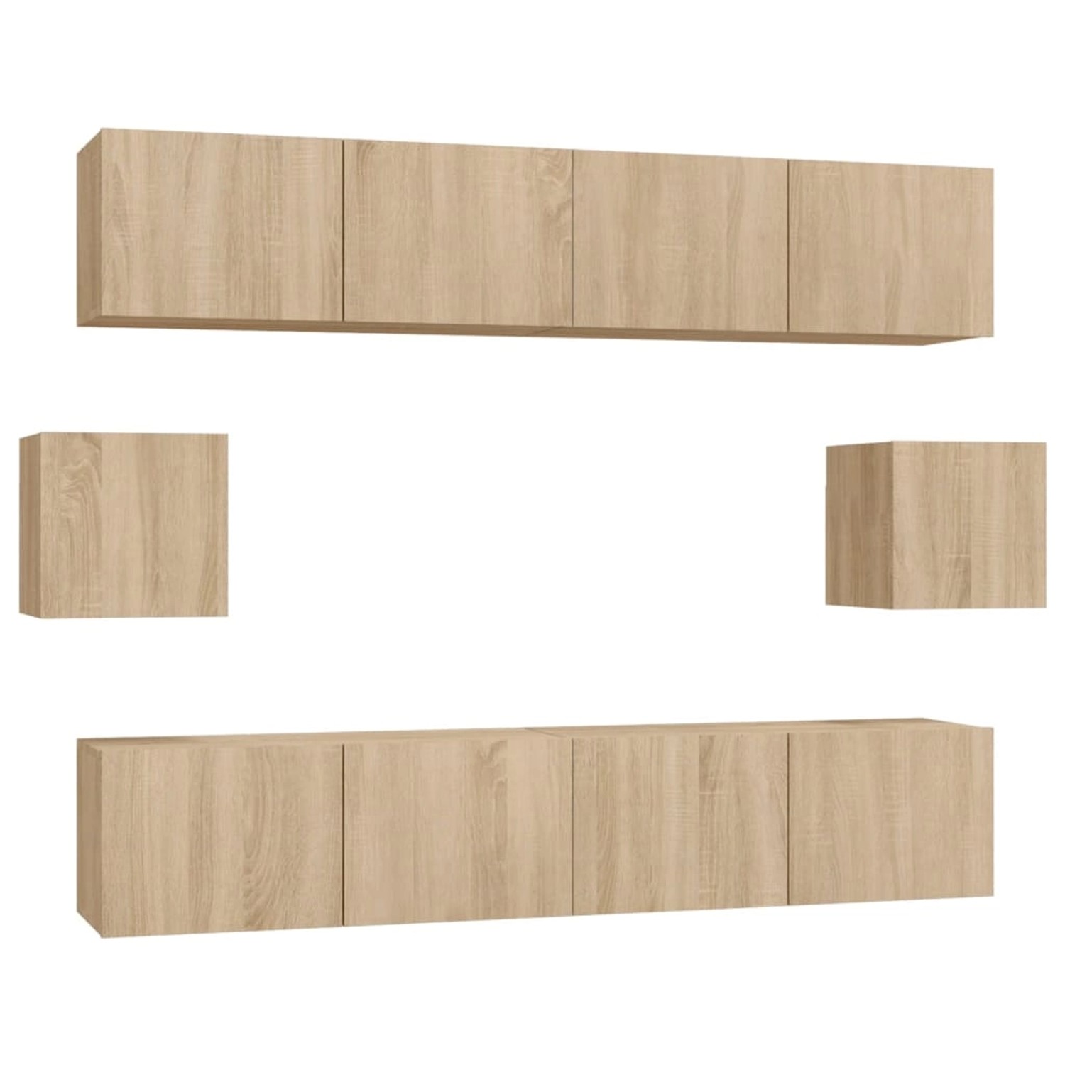 VidaXL 6-tlg. TV-Schrank-Set Sonoma-Eiche Holzwerkstoff 1