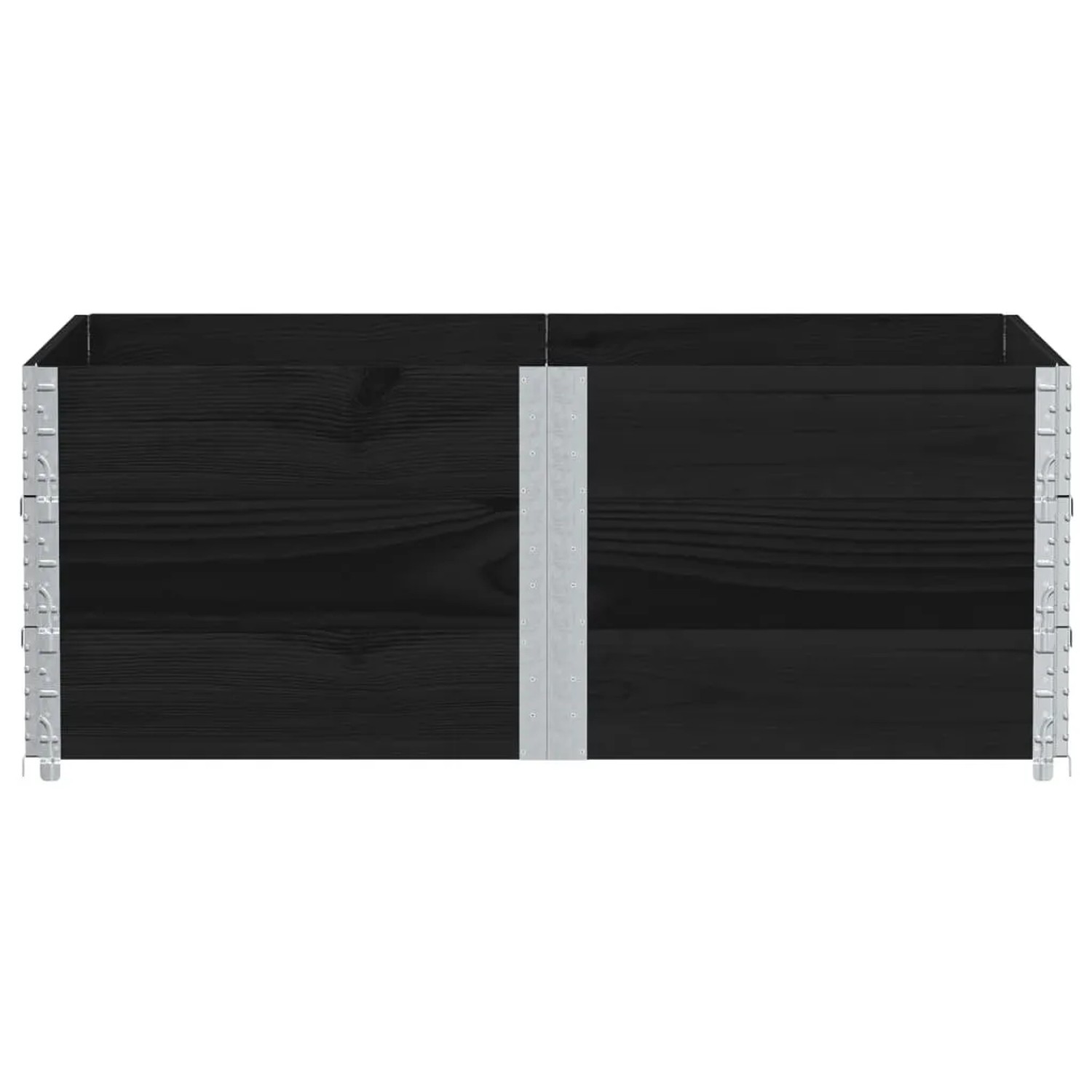 Schwarzes vidaXL Pflanzbeet aus Kiefernholz, 150x100 cm, ideal für Garten, Balkon oder Terrasse.