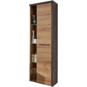 Trendteam Bad-Hängeschrank in Eiche Riviera Honig, 48 cm breit, mit Softclose-Türen und Einlegeböden.