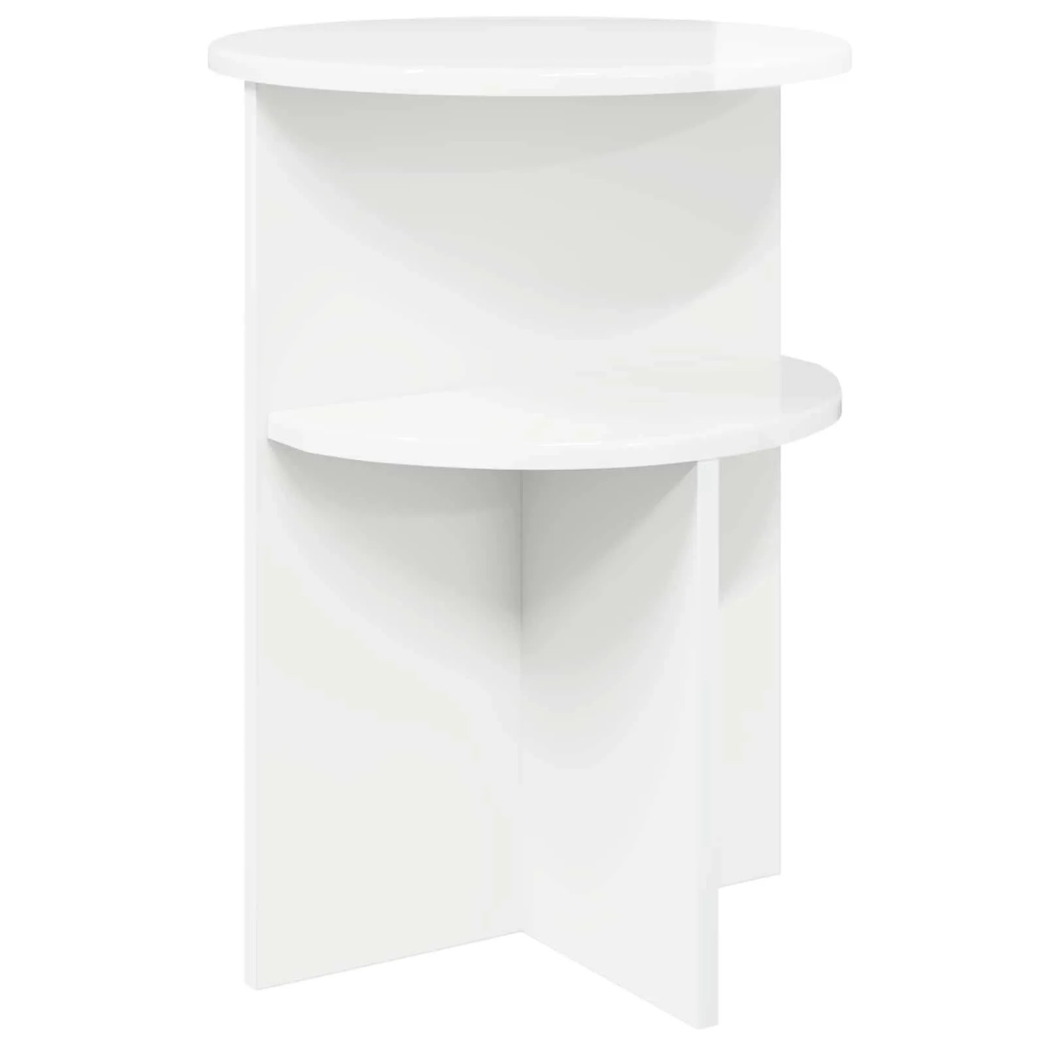 vidaXL Beistelltisch Hochglanz Weiß Ø 39,5 x 55 cm Holzwerkstoff 8001023