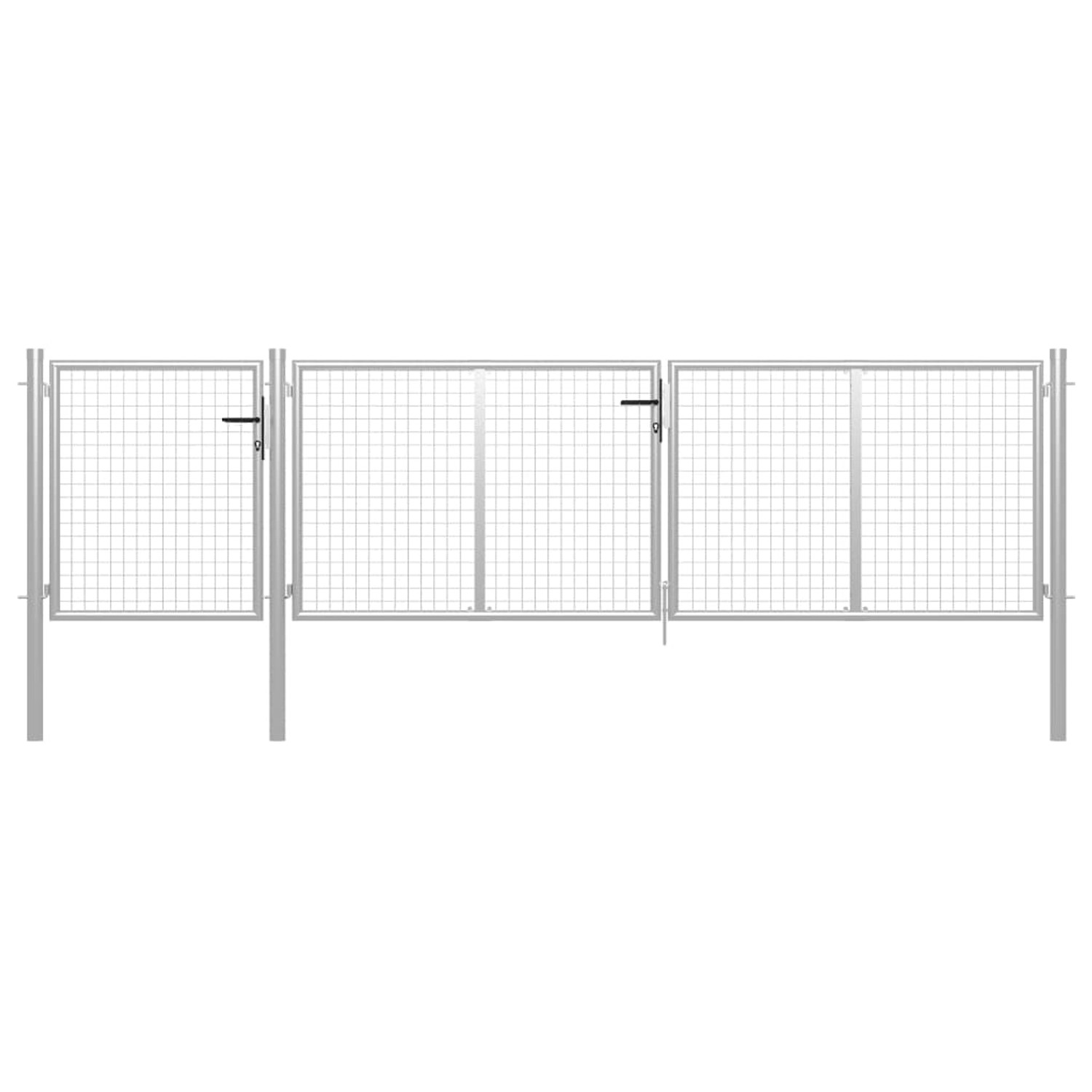 vidaXL Gartentor Stahl 400x75 cm Silbern 144346 günstig online kaufen