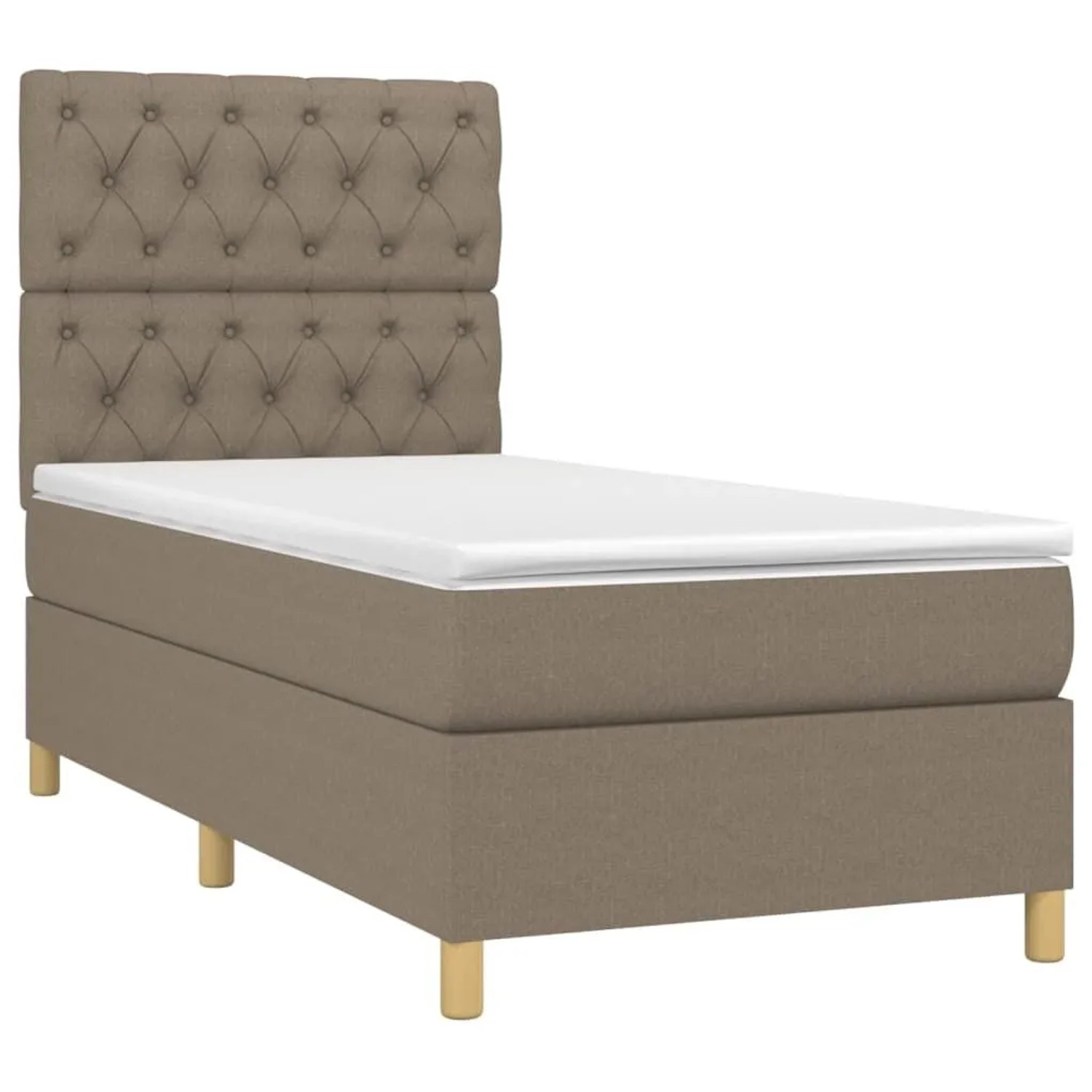 vidaXL Boxspringbett mit Matratze und LED Taupe 80x200 cm Stoff 3135633 günstig online kaufen