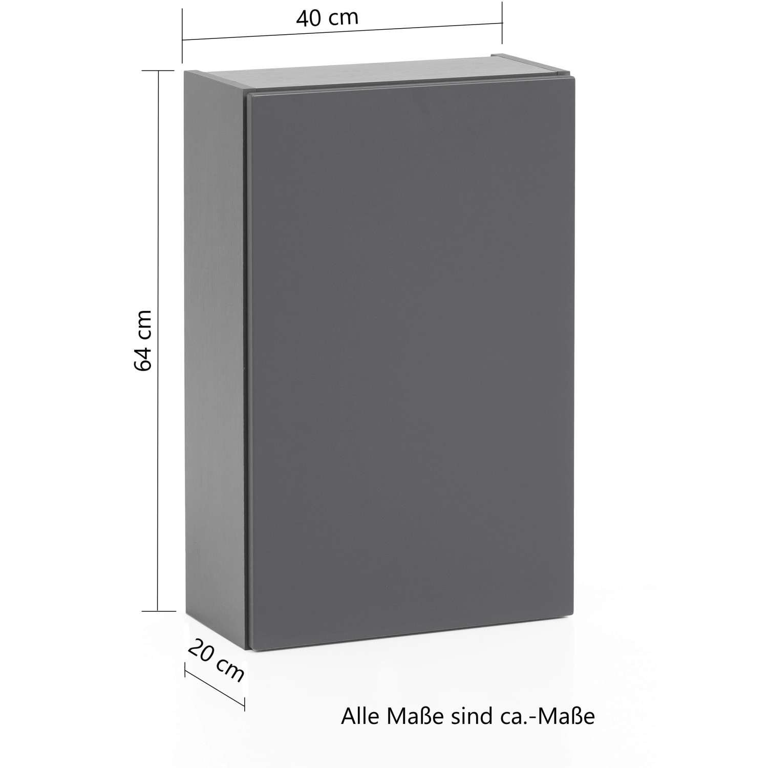 Held Möbel Hängeschrank Trient, 40 cm, Wotaneiche, für Badezimmer. Stauraum für Badutensilien.