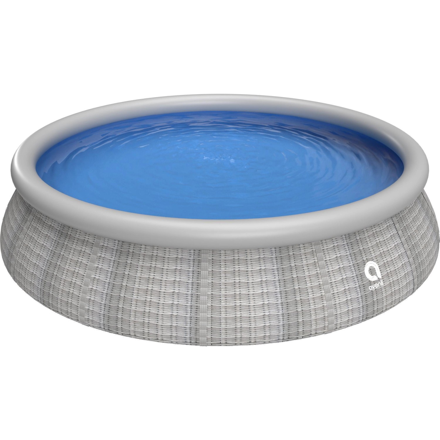 Avenli Prompt Set Gartenpool Rund Ø 450 x 84 cm Rattan Grau mit Reparaturau günstig online kaufen
