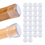 Relaxdays Stuhlbeinkappen, 32er Set, transparent mit Filzgleiter für Möbel.