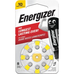 Energizer Hörgerätebatterien Größe 10, 8er-Packung im Blister.