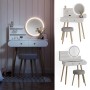 Weißer Vicco Schminktisch Edda 80 cm mit LED-Spiegel und Hocker.