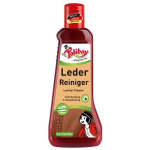 Poliboy Leder Reiniger, 200ml Flasche für schonende Reinigung und Pflege von Glatt- und Rauleder.