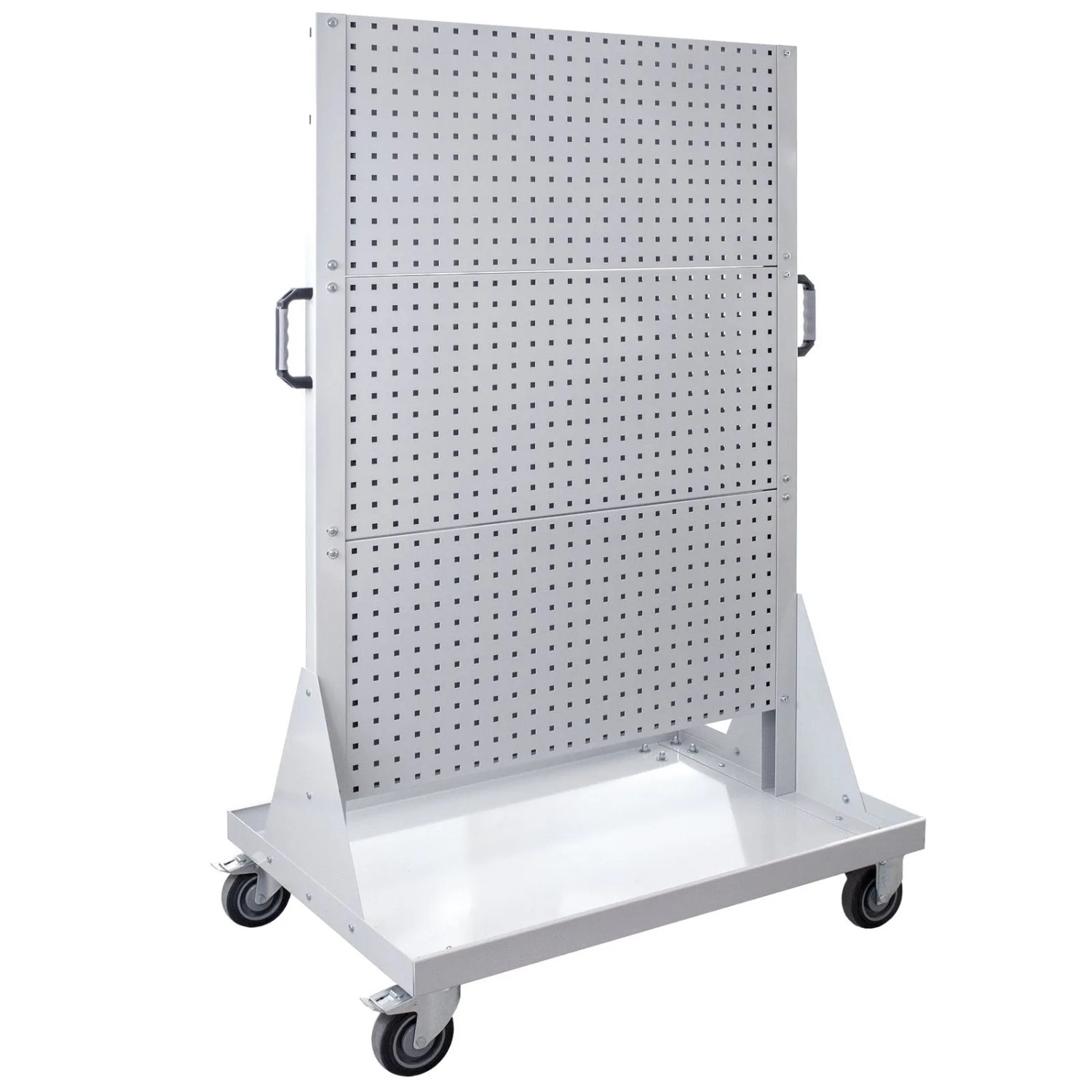 PROREGAL Rollwagen Mit 6 Lochplatten HxBxL 171x106x73cm Lichtgrau