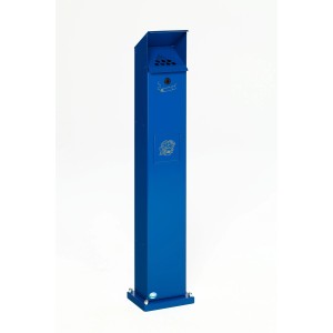 PROREGAL Kombiascher Standsäule Für Außenbereich HxBxT 115 x 18 x 15 cm Verzinkter Stahl Blau