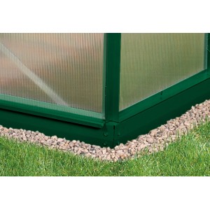 Grünes Stahlfundament (H 6 cm) für Gewächshäuser Uranus, Merkur und Diana 11500.