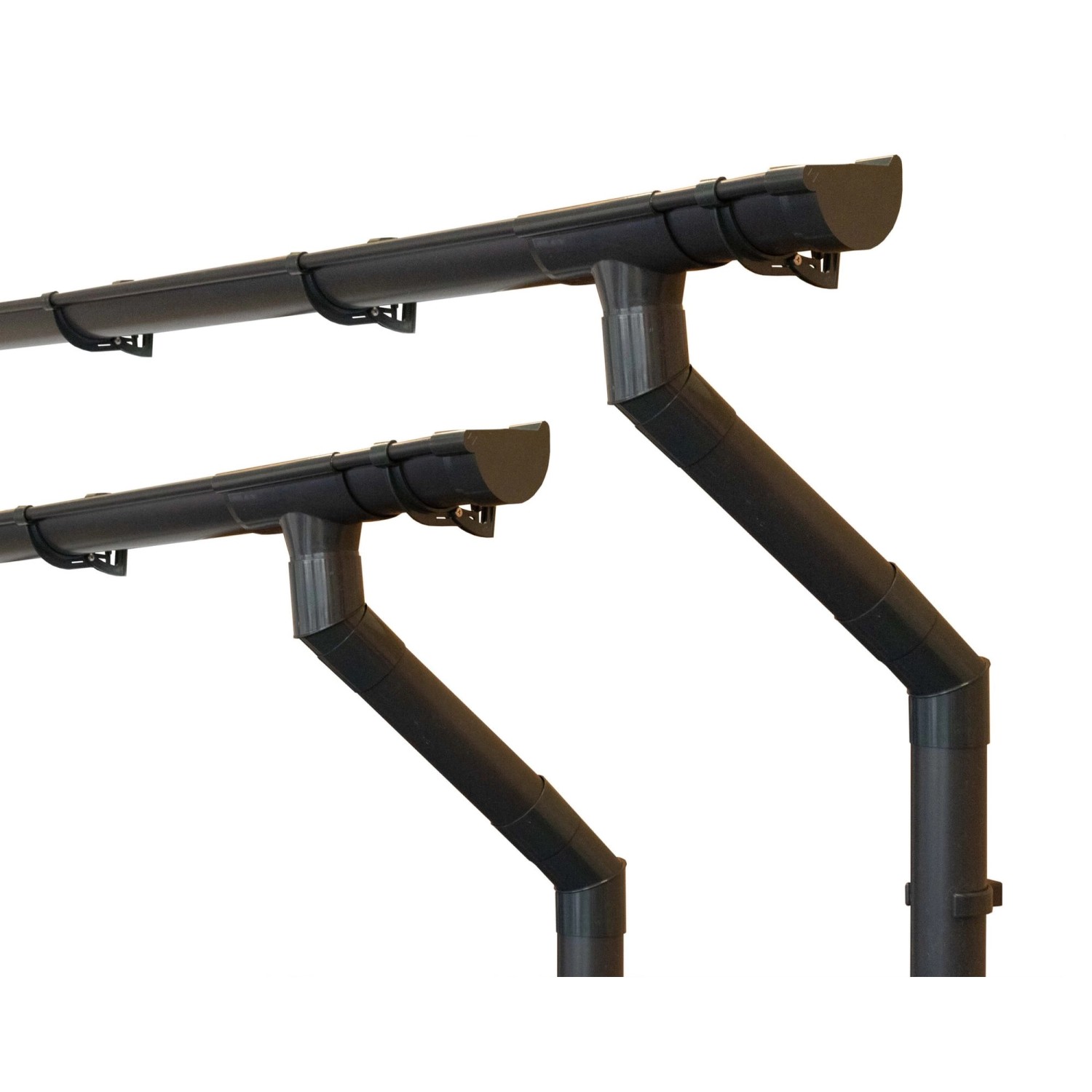 Inefa Dachrinnen Set PVC 2x 8m NW 100 Halbrund Gartenhaus Anthrazit günstig online kaufen