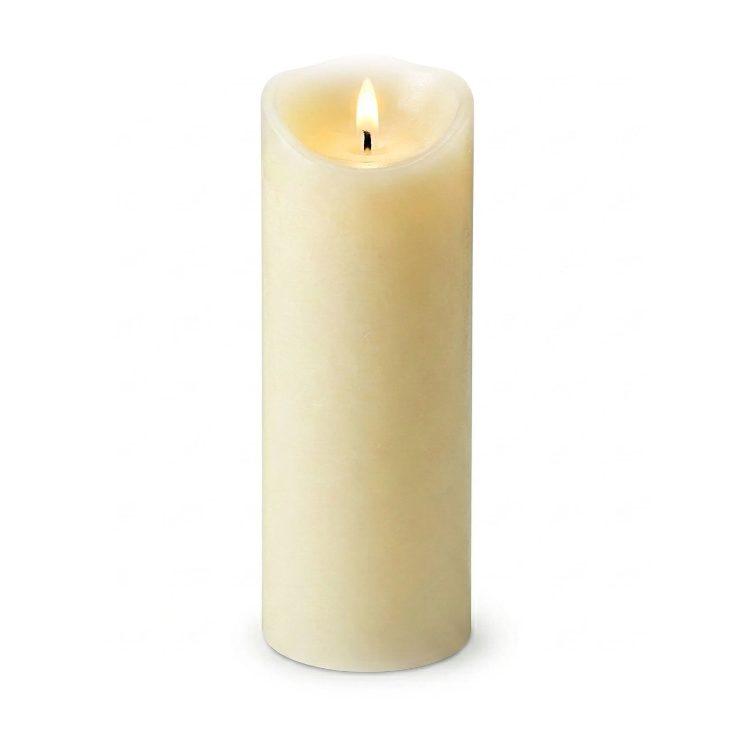 Relaxdays Kerze Echtwachs Champagner LED Flammenlos Flackernd 30 cm x ø 10 cm