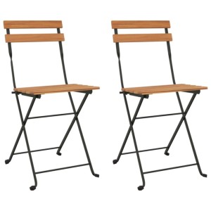 vidaXL Bistrostühle Klappbar 2 Stk Massivholz Teak und Stahl 319979