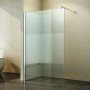 Walk-In Duschabtrennung, teilsatiniert, 110x200 cm. Barrierefreie Dusche mit Stabilisierungsstange.