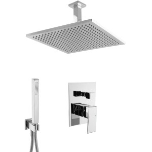 PaulGurkes Regendusche Komplettset Unterputz Deckenmontage mit Handbrause und Armatur.