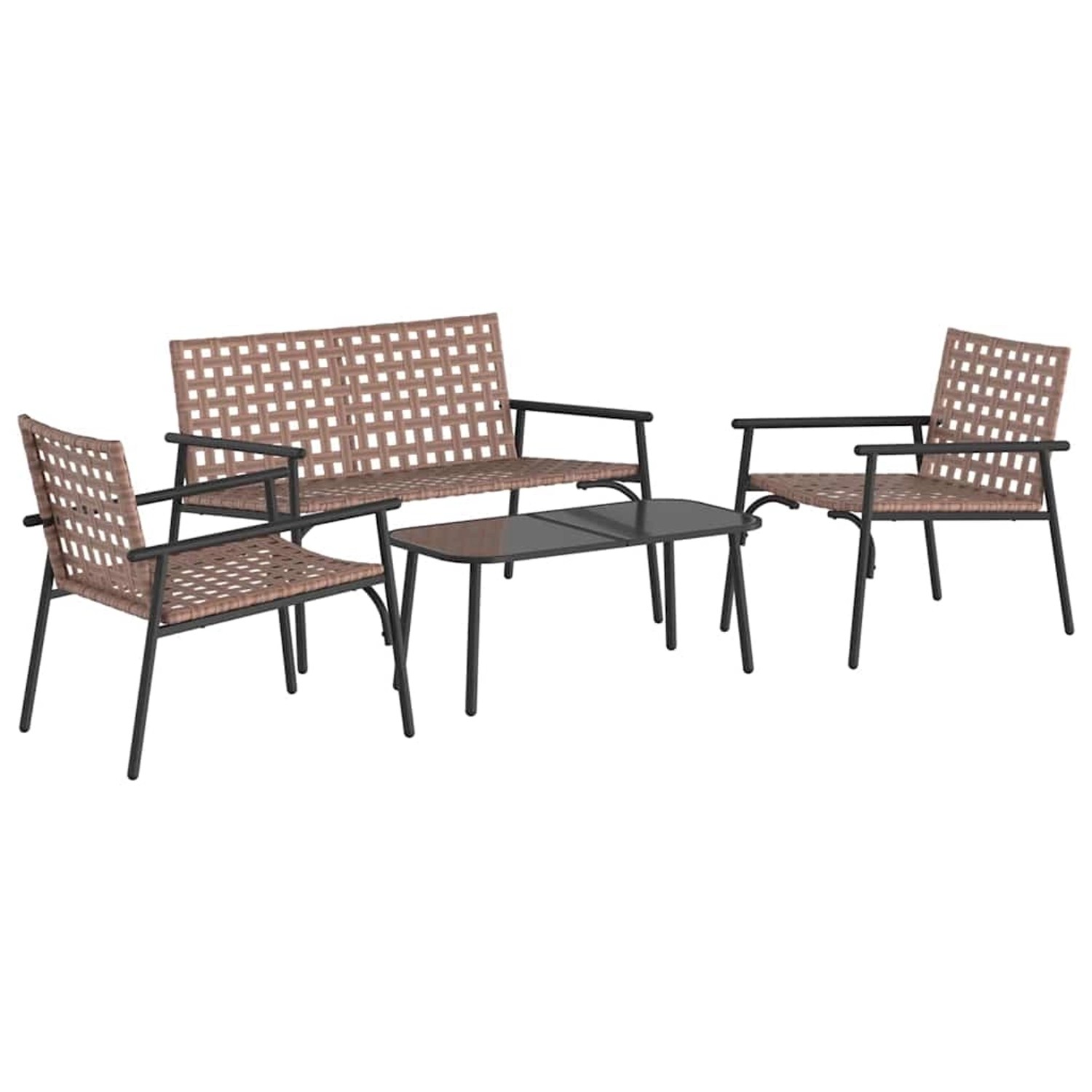 vidaXL Garten Essgruppe 4-Tlg Braun Poly Rattan 42004145 günstig online kaufen