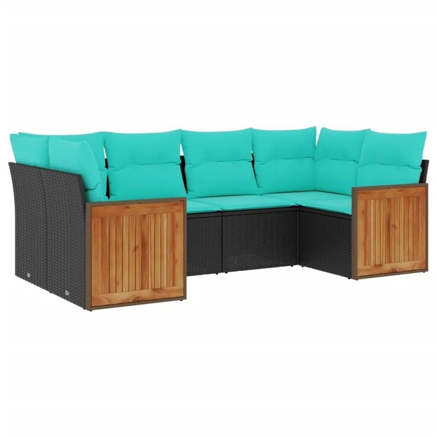 vidaXL 6-Tlg Gartensofa-Set mit Kissen Schwarz Polyrattan 3227940 günstig online kaufen