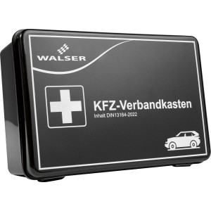 Walser Kfz-Verbandkasten DIN 13164-2022, Erste Hilfe Set für Auto, schwarz.