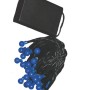 Lex 10er LED Lichterkette mit blauen Kugeln, schwarzem Kabel und Batteriebox, für Innenräume.