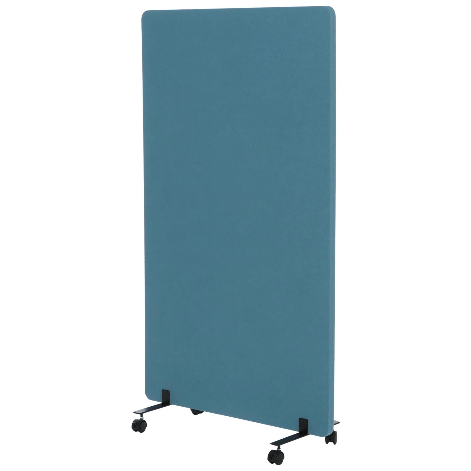 MCW Akustik-Trennwand G77 Doppelwandig Rollbar Textil 147x80cm Türkis