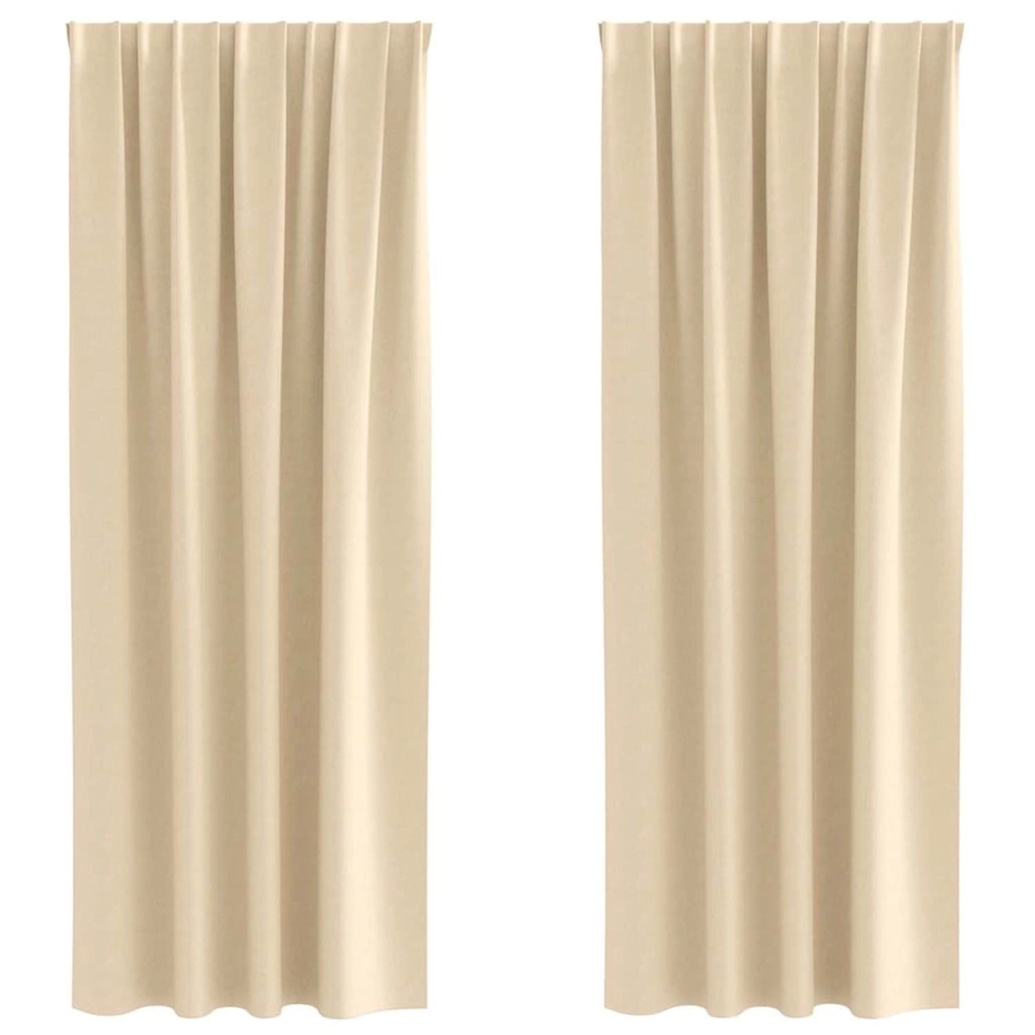 vidaXL Verdunkelungs-Vorhänge mit Ringen Creme Polyester 4107486 günstig online kaufen