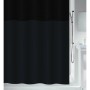 Schwarzer Spirella Duschvorhang Urbanko, 180x200 cm, im Badezimmer.
