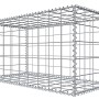 Leere, rechteckige Niederberg Metall Gabione 100x50x50 cm mit 10x10 cm Maschenweite.