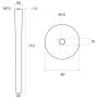 Technische Zeichnung: SOTECH Tischbein Eiche massiv, konisch, 710 mm hoch, Durchmesser 60/40 mm.