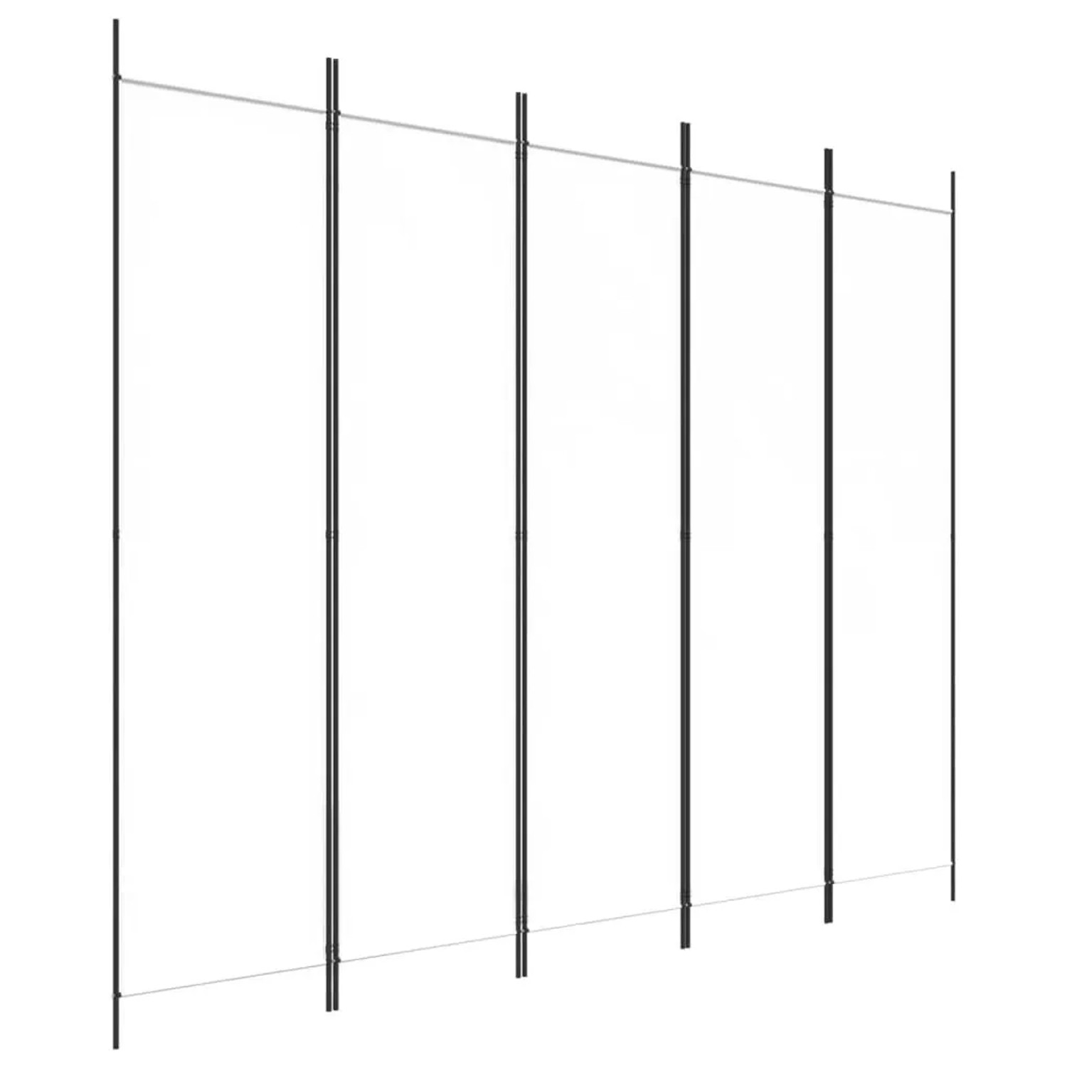 vidaXL 5 Tlg Paravent Weiß 250x200 cm Stoff 350186