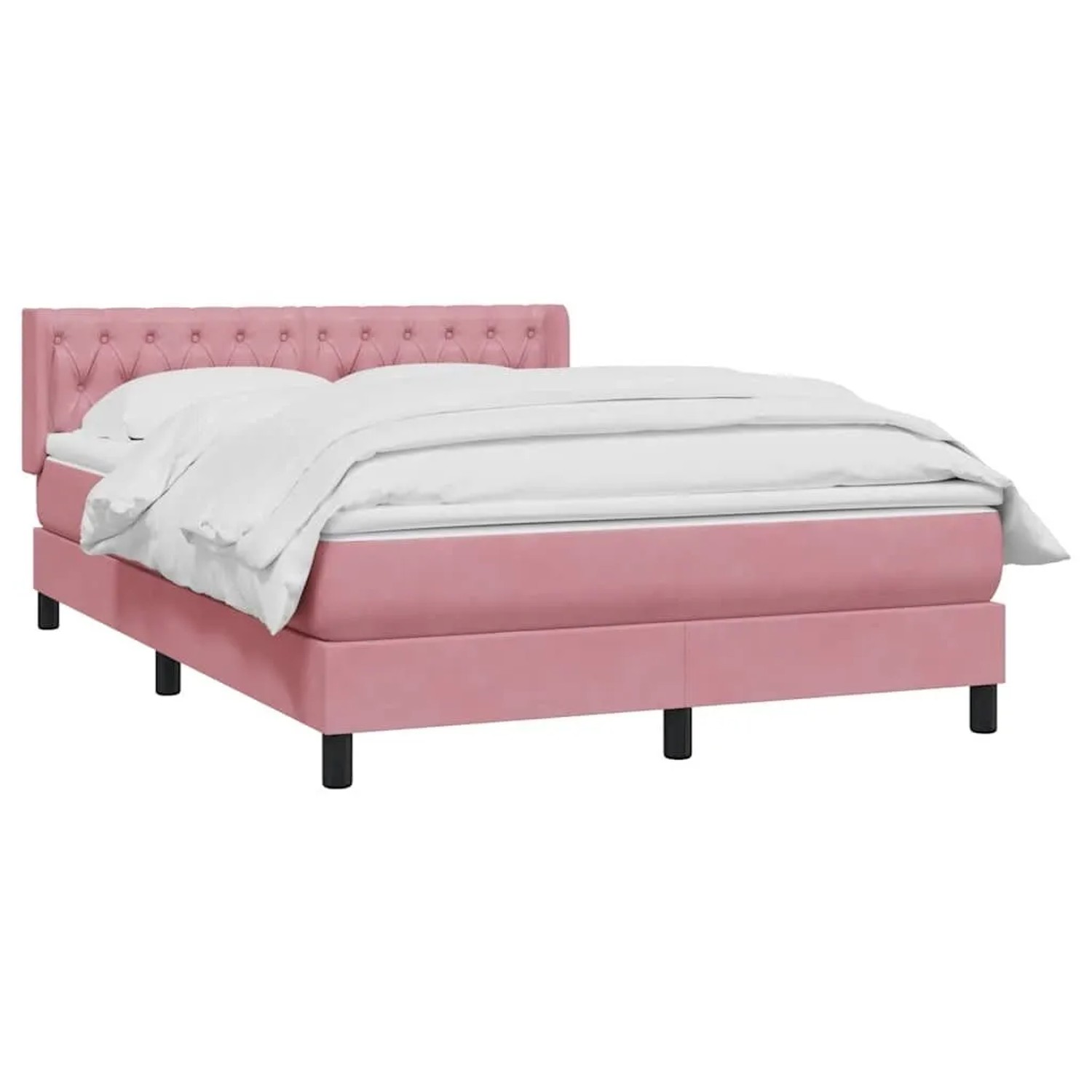 vidaXL Boxspringbett mit Matratze Rosa 160x220 cm Samt 3318416 günstig online kaufen