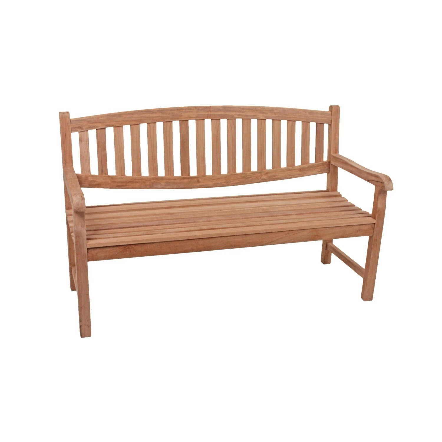 DELUKE Gartenbank MELINA 150cm Breit Teak Natur Terrassenbank Wetterfest Sitzbank Outdoor Bank