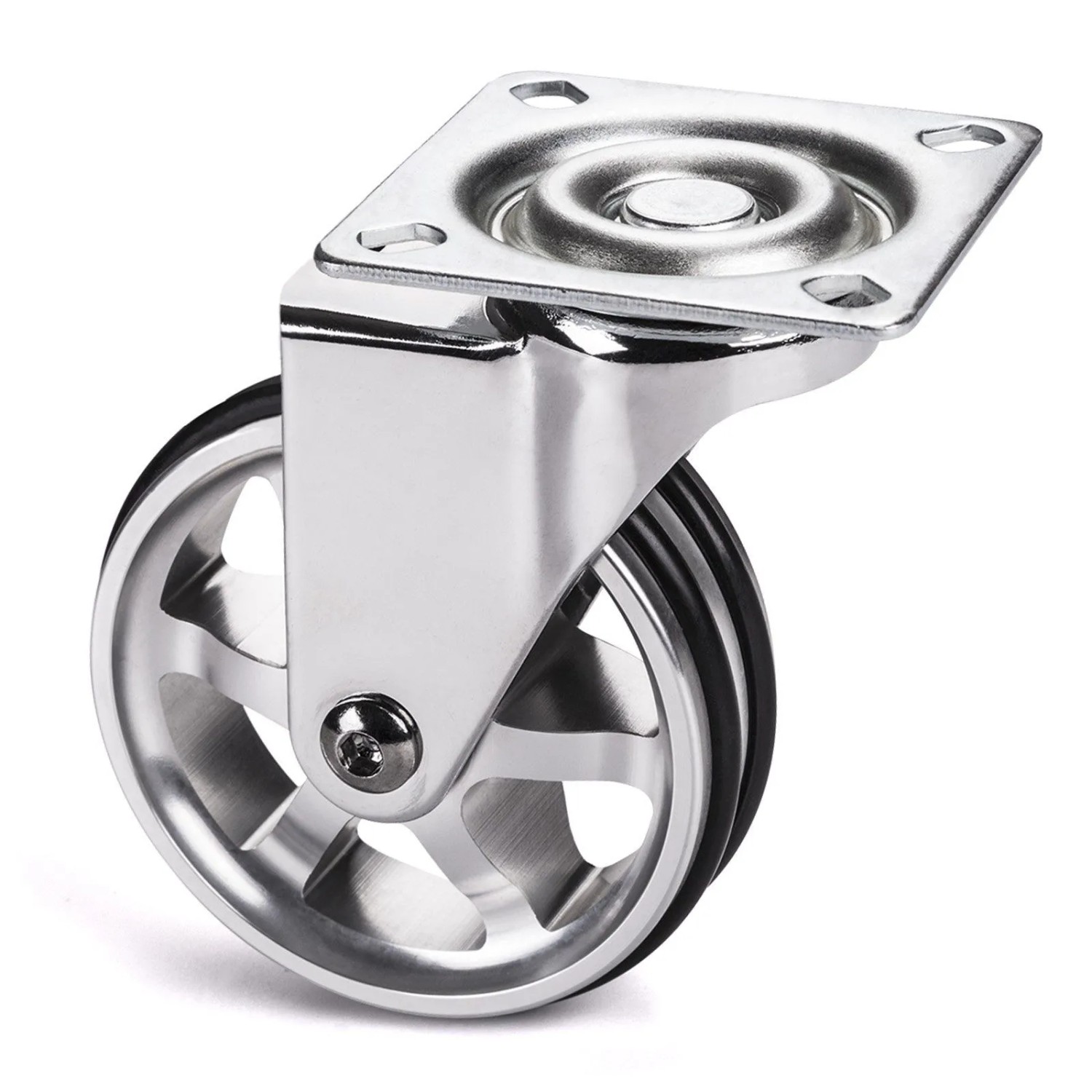 SOTECH Design Möbelrolle BOBBY Ø75 mm Aluminiumrad Ohne Bremse Tragkraft Bis 50 Kg