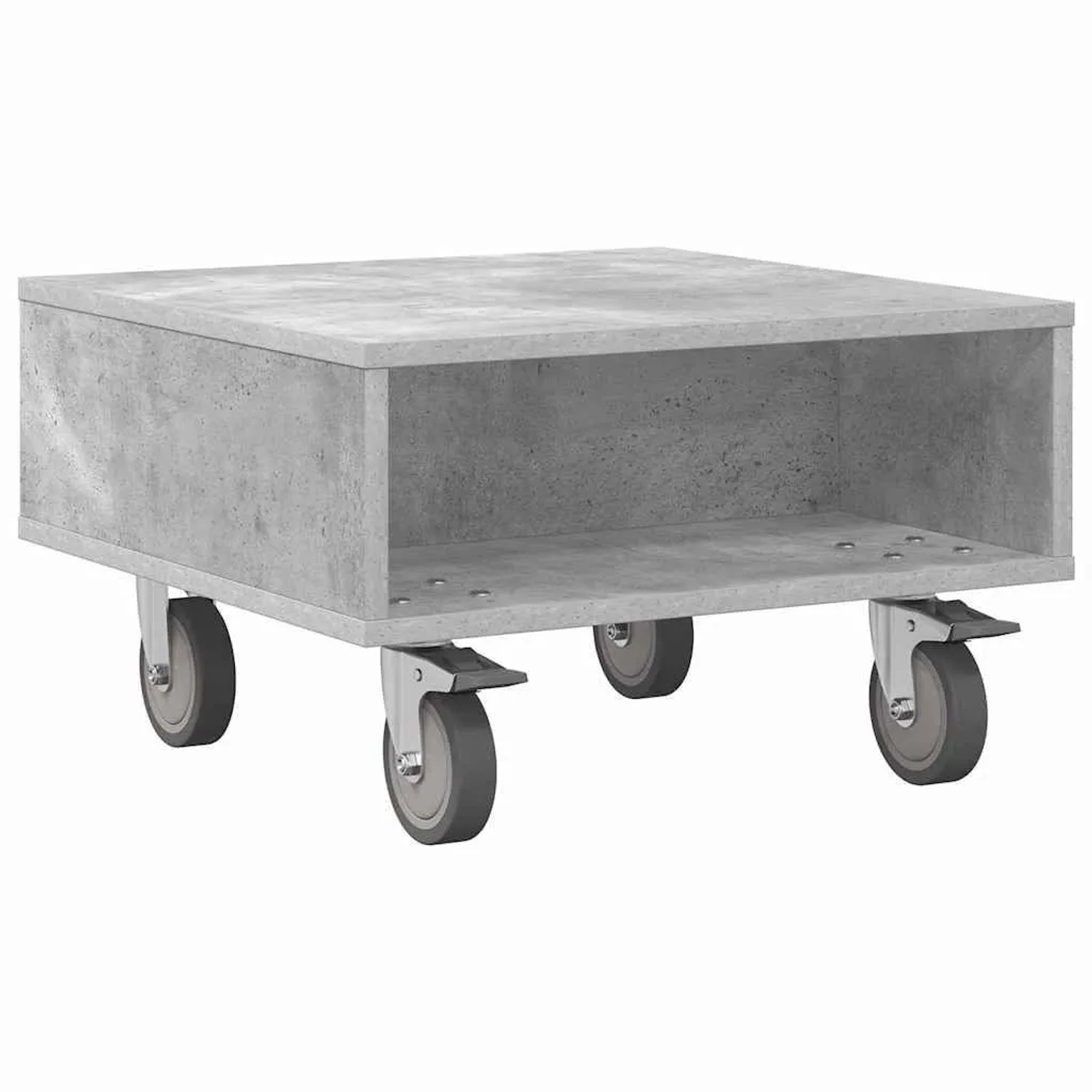 vidaXL Beistelltisch mit Rädern Beton Grau 50,5 x 50 x 30 cm 891027