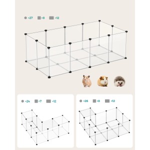 Feandrea Freigehege mit Bodenplatten 143 cm x 73 cm x 46 cm Weiß