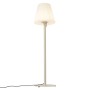 Moderne, beige QAZQA Außenstehleuchte Big Virginia mit weißem Schirm.