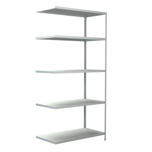 Weißes Schulte Steck-Anbauregal mit 5 Böden, 200x100x50 cm, ideal für Regalböden & Möbelbau.