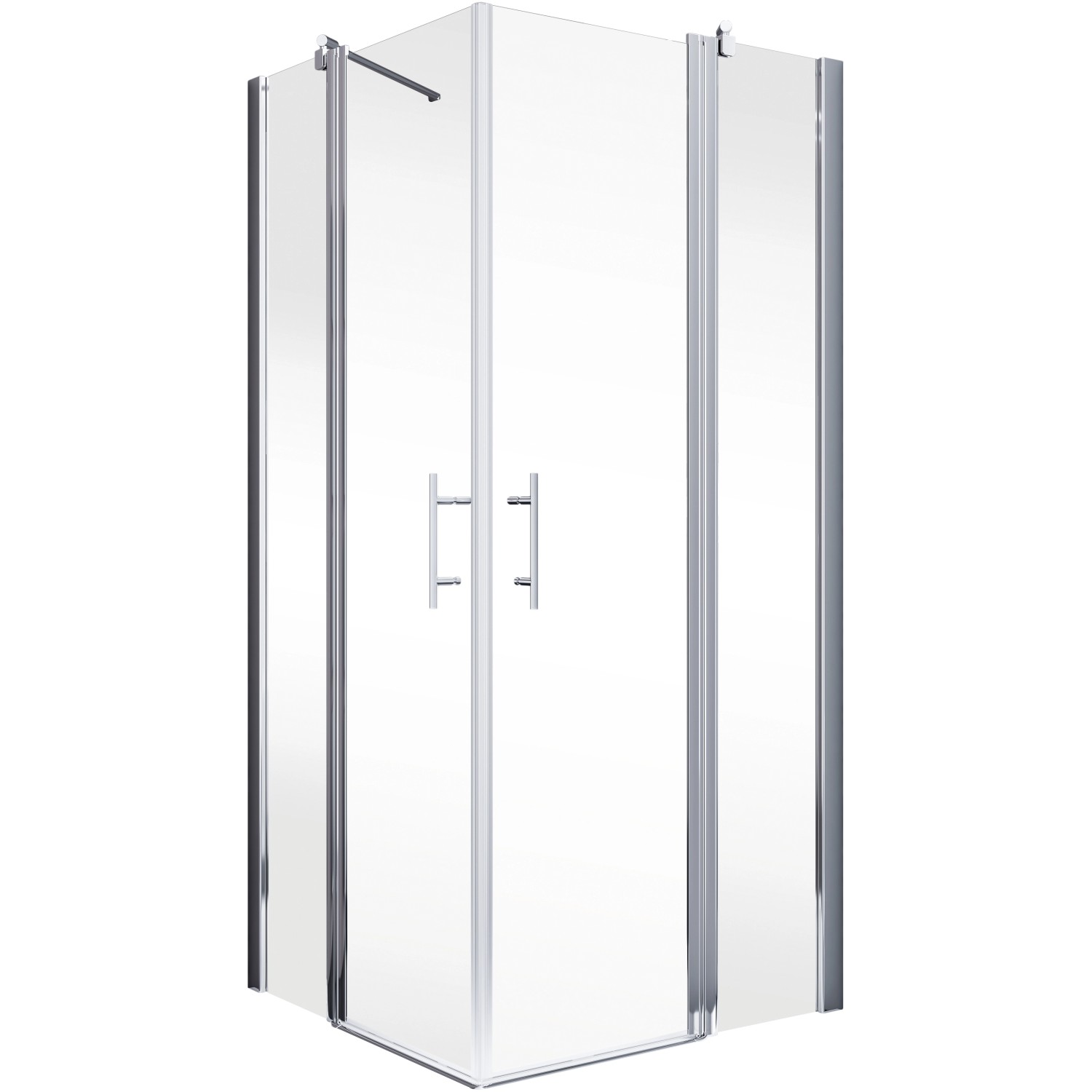 Schulte ExpressPlus Eckeinstieg AlexaStyle2.0, Alu-Natur, Klarglas, 100x100cm.