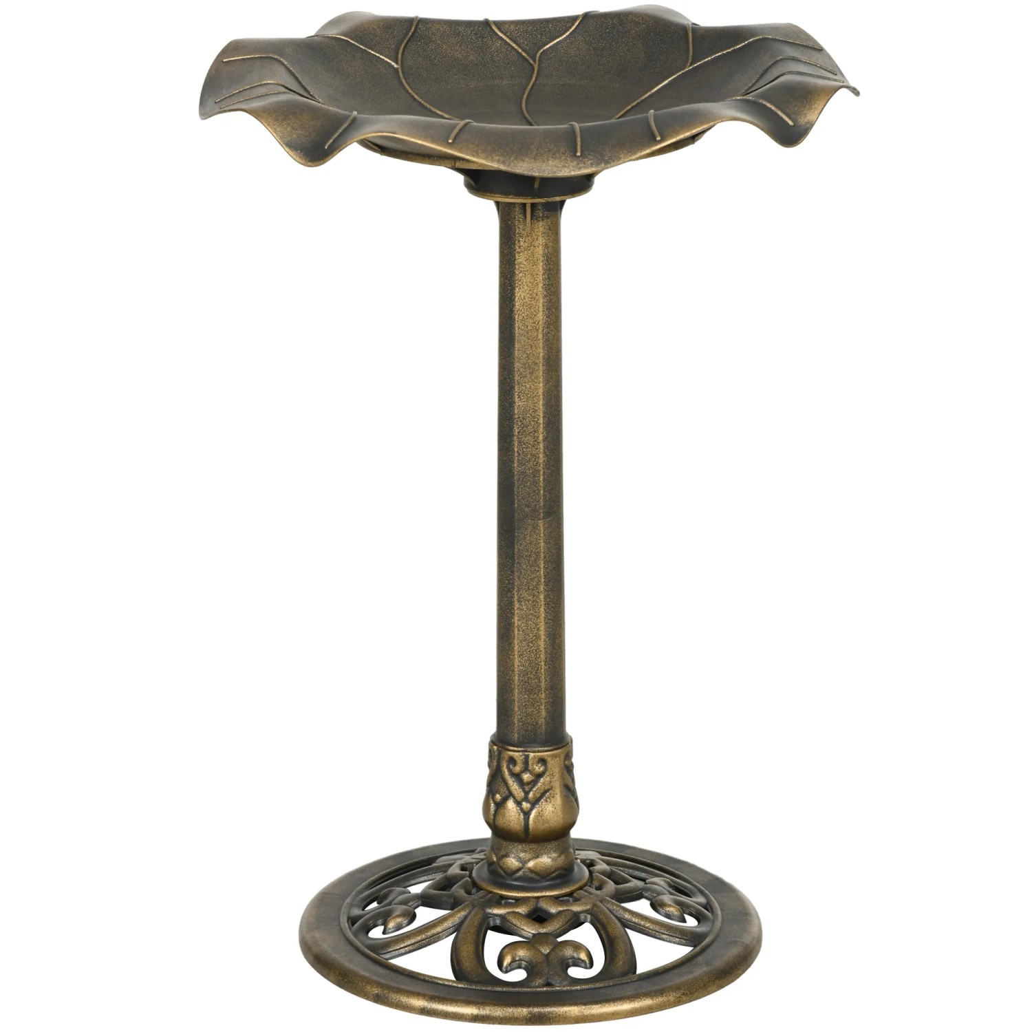 Outsunny Vogeltränke mit Ständer Kunststoff Bronze Ø50 × 71Hcm