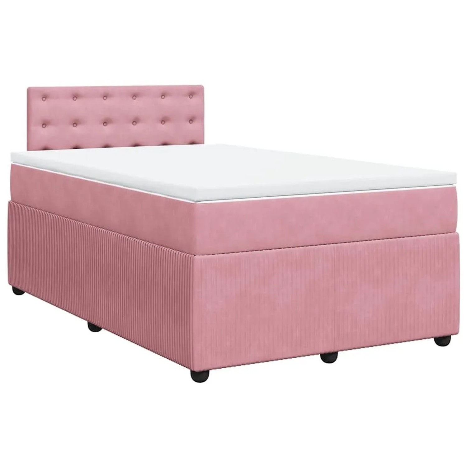 vidaXL Boxspringbett mit Matratze Rosa 120x190 cm Samt 3287703