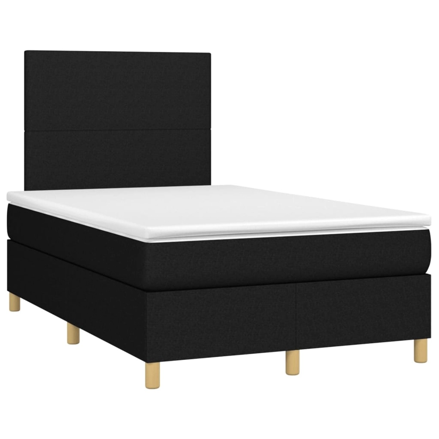 vidaXL Boxspringbett mit Matratze & LED Schwarz 120x200 cm Stoff 3135263 günstig online kaufen