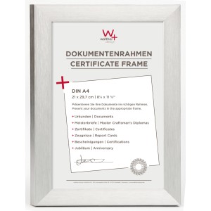 Walther Design Aluline Bilderrahmen, 21x29,7 cm, Silber. Aluminiumrahmen für Fotos und Dokumente.