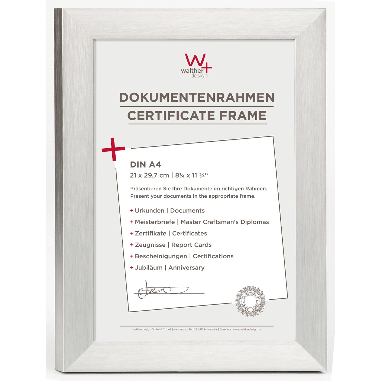 walther design Aluline Aluminium Bilderrahmen 21x29,7 cm Silber günstig online kaufen