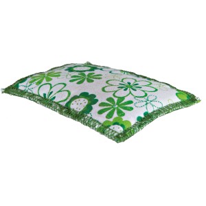 Jollypaw Baldrian-Kissen für Katzen, 7x9 cm, Baumwolle mit grünem Blumenmuster.