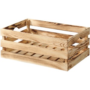 Geflammte Kesper Holzkiste aus Kiefernholz, 54 Liter, ideal zur Aufbewahrung und als Deko.