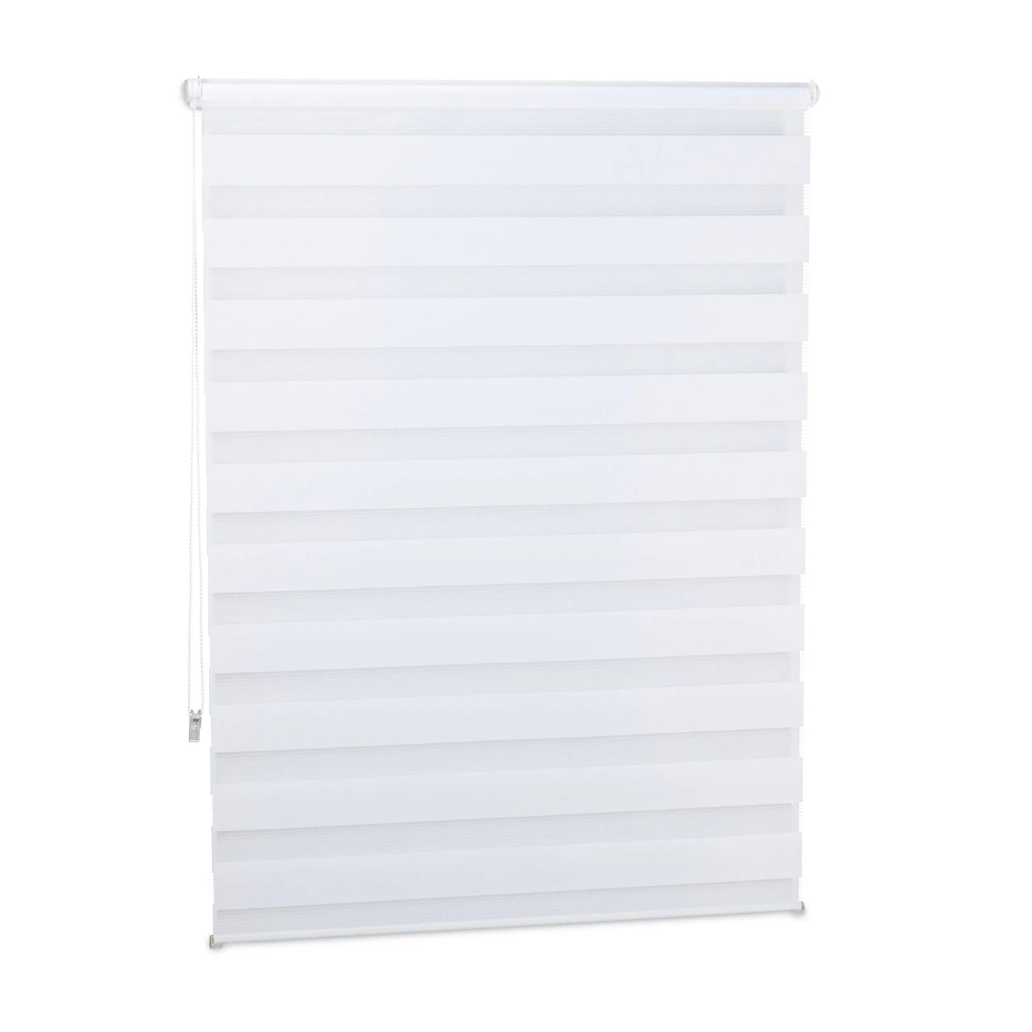 Relaxdays Doppelrollo Klemmfix Aluminium Polyester Weiß Ohne Bohren 100 cm x 150 cm