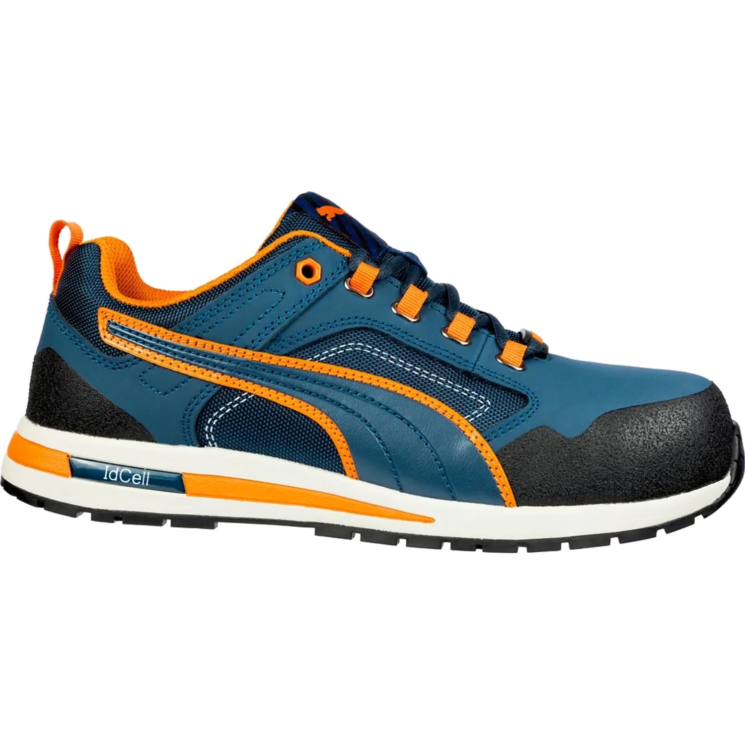 Puma Safety Crosstwist Low S3 Sicherheitshalbschuh, blau-orange, Größe 46.